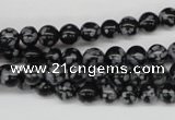 CRO39 15.5 inches 6mm round snowflake obsidian beads wholesale