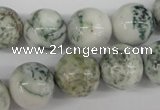 CRO390 15.5 inches 14mm round tree agate beads wholesale