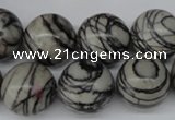 CRO408 15.5 inches 14mm round black water jasper beads wholesale