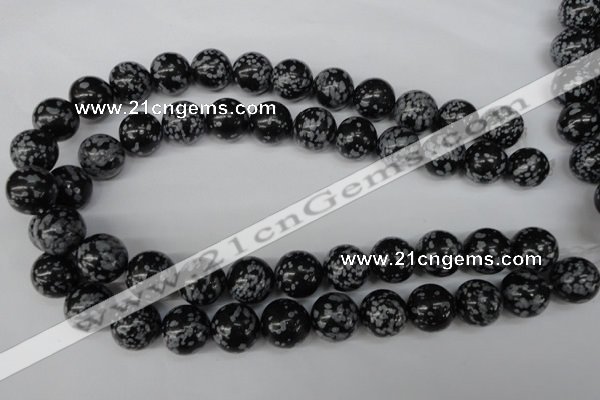 CRO426 15.5 inches 16mm round snowflake obsidian beads wholesale