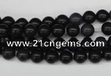 CRO43 15.5 inches 6mm round black stone beads wholesale