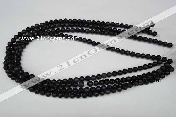 CRO43 15.5 inches 6mm round black stone beads wholesale