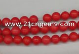 CRO44 15.5 inches 6mm round synthetic coral beads wholesale