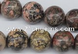 CRO446 15.5 inches 16mm round red leopard skin jasper beads wholesale