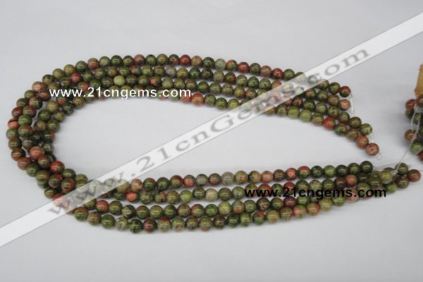 CRO45 15.5 inches 6mm round unakite gemstone beads wholesale