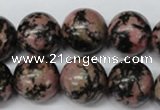 CRO452 15.5 inches 16mm round rhodonite gemstone beads wholesale