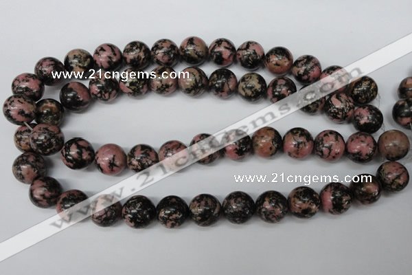 CRO452 15.5 inches 16mm round rhodonite gemstone beads wholesale