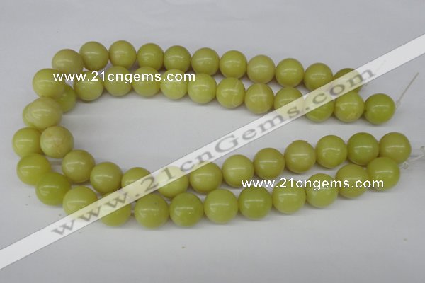 CRO454 15.5 inches 16mm round lemon jade beads wholesale
