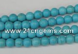 CRO47 15.5 inches 6mm round synthetic turquoise beads wholesale