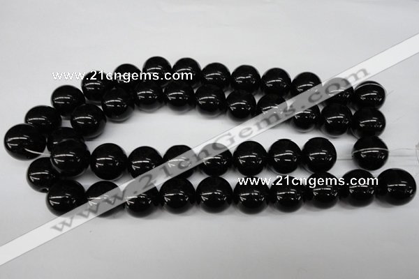 CRO482 15.5 inches 18mm round black agate beads wholesale