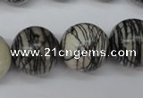 CRO484 15.5 inches 18mm round black water jasper beads wholesale