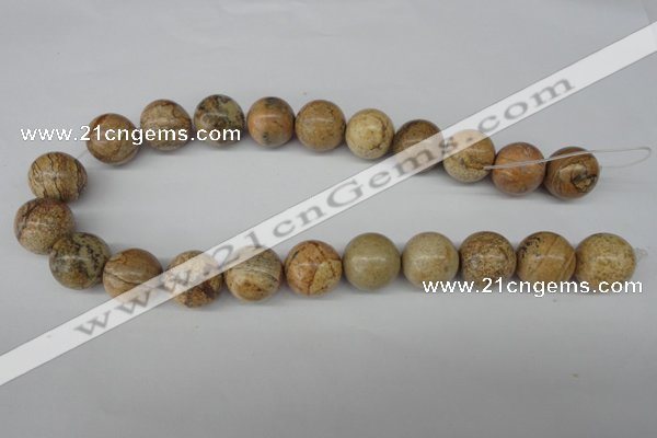 CRO485 15.5 inches 18mm round picture jasper beads wholesale