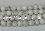 CRO55 15.5 inches 6mm round white howlite turquoise beads wholesale