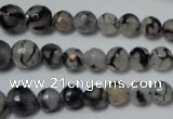 CRO704 15.5 inches 6mm – 14mm faceted round dragon veins agate beads