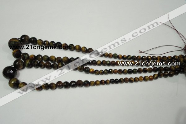 CRO709 15.5 inches 6mm – 16mm faceted round yellow tiger eye beads