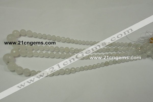 CRO712 15.5 inches 6mm – 14mm faceted round candy jade beads