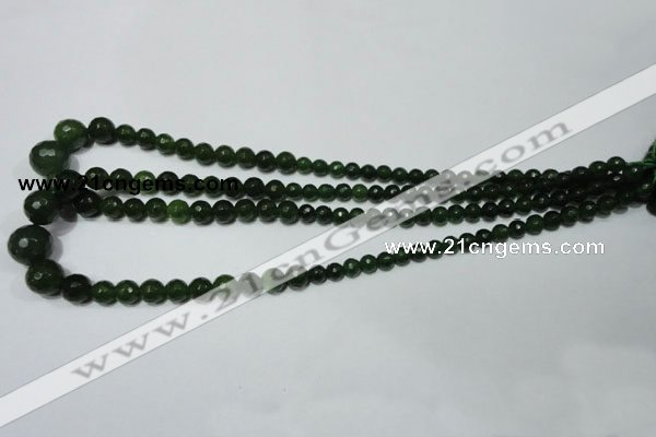 CRO714 15.5 inches 6mm – 14mm faceted round candy jade beads