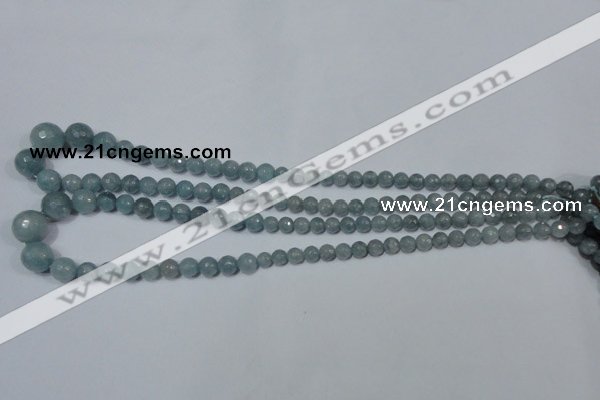 CRO716 15.5 inches 6mm – 14mm faceted round candy jade beads