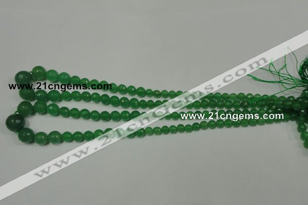 CRO717 15.5 inches 6mm – 14mm faceted round candy jade beads