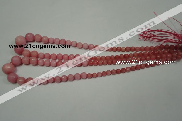 CRO719 15.5 inches 6mm – 14mm faceted round candy jade beads