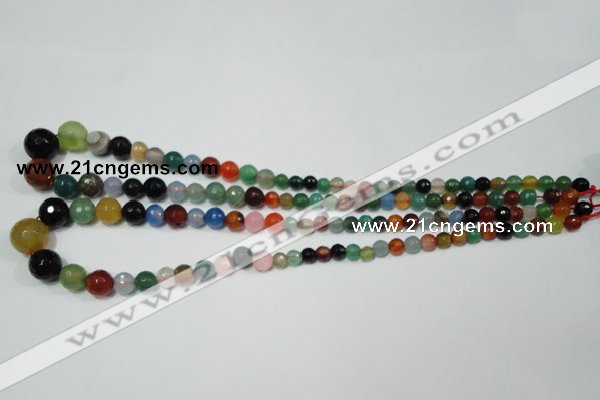 CRO720 15.5 inches 6mm – 14mm faceted round mixed candy jade beads