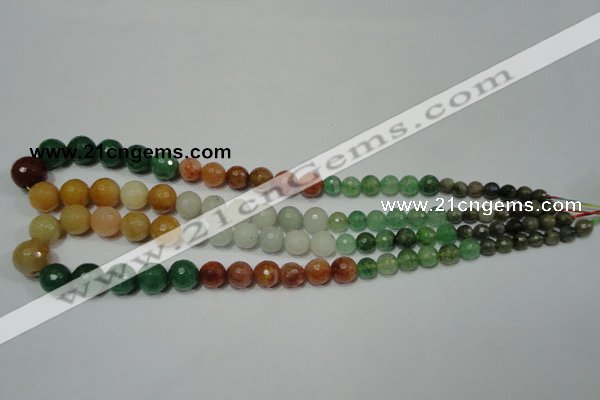 CRO722 15.5 inches 6mm – 14mm faceted round mixed candy jade beads
