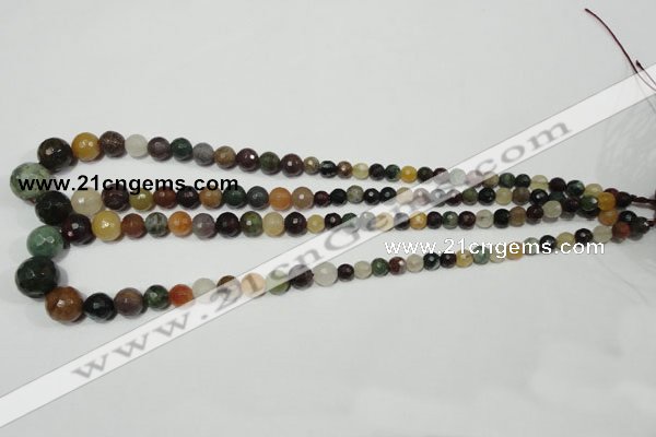 CRO723 15.5 inches 6mm – 14mm faceted round mixed candy jade beads