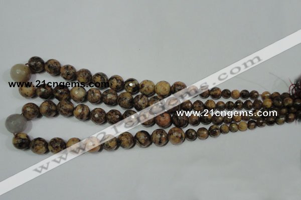 CRO725 15.5 inches 6mm – 14mm faceted round snake dragon jade beads