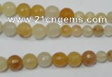 CRO726 15.5 inches 6mm – 14mm faceted round yellow jade beads