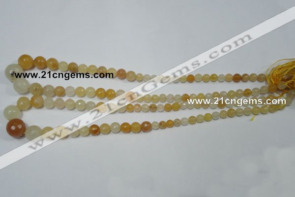 CRO726 15.5 inches 6mm – 14mm faceted round yellow jade beads