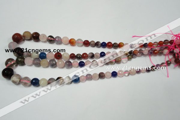 CRO728 15.5 inches 6mm – 14mm faceted round mixed gemstone beads