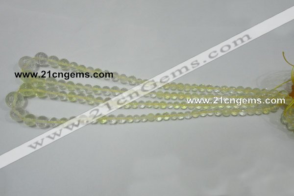 CRO732 15.5 inches 6mm – 14mm faceted round yellow quartz beads