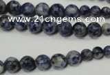 CRO733 15.5 inches 6mm – 14mm faceted round blue spot stone beads