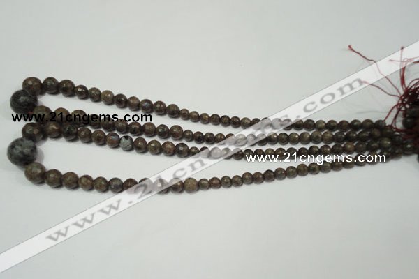 CRO734 15.5 inches 6mm – 14mm faceted round grey labradorite beads