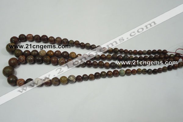 CRO735 15.5 inches 6mm – 14mm faceted round stripe jasper beads