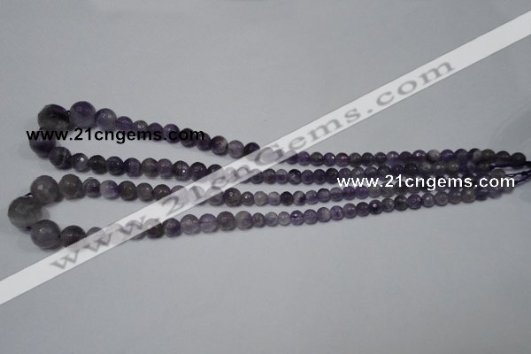 CRO738 15.5 inches 6mm – 14mm faceted round amethyst beads