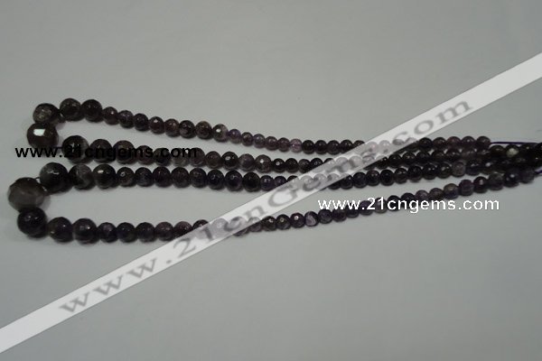 CRO739 15.5 inches 6mm – 14mm faceted round amethyst beads