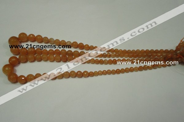 CRO740 15.5 inches 6mm – 14mm faceted round red aventurine beads