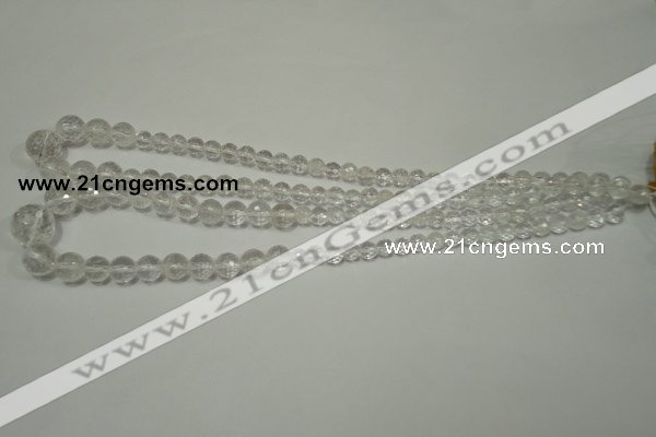 CRO741 15.5 inches 6mm – 14mm faceted round white crystal beads