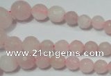 CRO742 15.5 inches 6mm – 14mm faceted round rose quartz beads