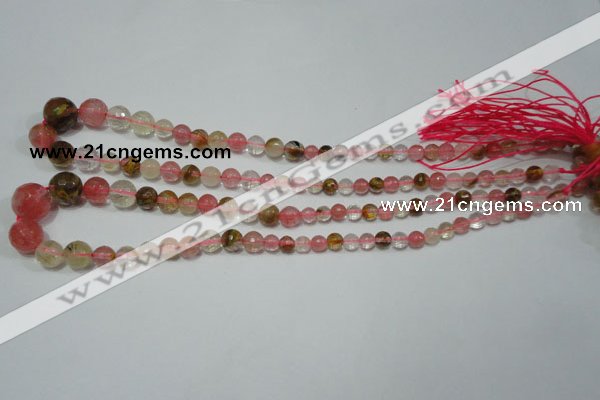 CRO746 15.5 inches 6mm – 14mm faceted round watermelon beads