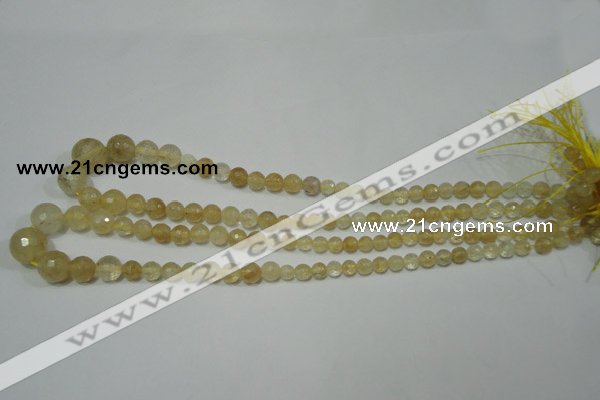 CRO747 15.5 inches 6mm – 14mm faceted round watermelon yellow beads