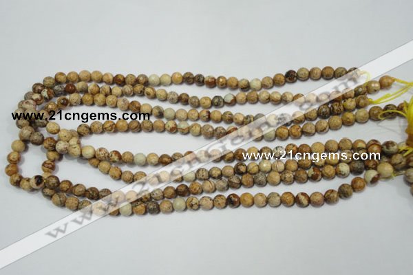 CRO761 15.5 inches 6mm faceted round picture jasper beads wholesale