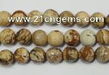 CRO762 15.5 inches 8mm faceted round picture jasper beads wholesale