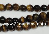 CRO782 15.5 inches 8mm faceted round yellow tiger eye beads wholesale