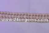 CRO791 15.5 inches 6mm round matte rice white fossil beads