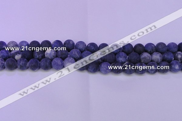 CRO801 15.5 inches 6mm round matte sodalite gemstone beads