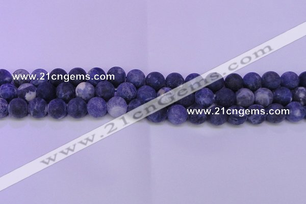 CRO802 15.5 inches 8mm round matte sodalite gemstone beads