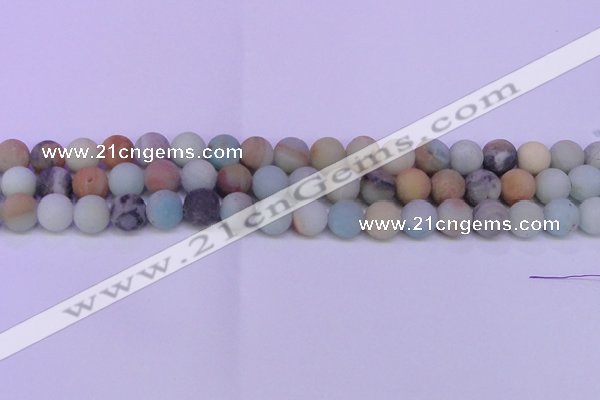 CRO814 15.5 inches 12mm round matte amazonite beads