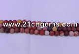 CRO825 15.5 inches 14mm round matte mookaite beads